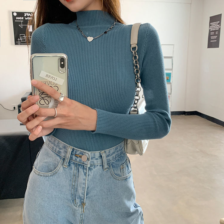 Áo sweater cổ cao co giãn thoải mái dễ phối quần áo | BigBuy360 - bigbuy360.vn