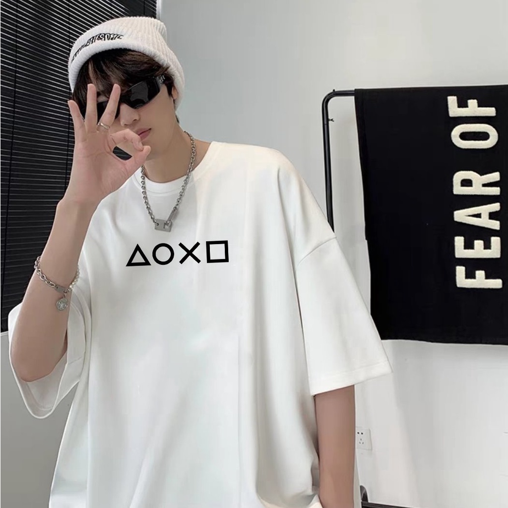 Áo thun tay lỡ nam nữ unsiex form rộng tam giác tròn X vuông vải dày mịn 2022T3458