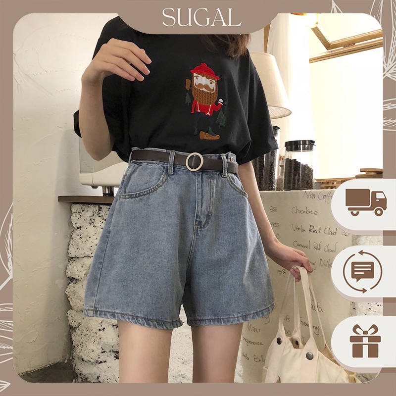 Quần Short Jeans Nữ Cao Cấp Lưng Siêu Cao Tôn Dáng ULZZANG Thời Trang Sugal SHORT NU 0011V1