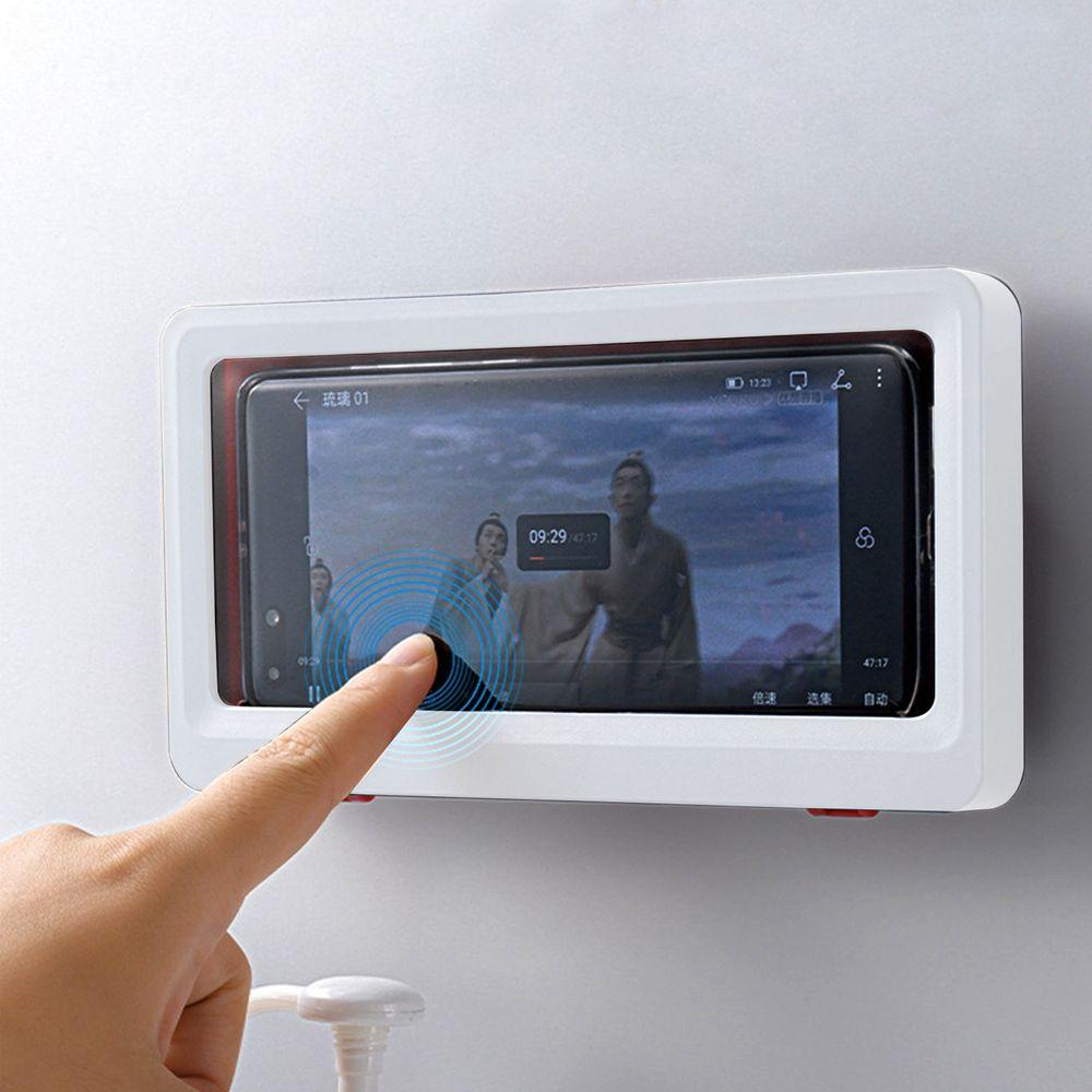 HARRIETT Waterproof Phone Storage Case Wall Mounted Shower Accessories Mobile Phone Holder Box Phone Shell Portable Bathroom Storage Box Sealing 6 Inch Mobile Phone Shelves/Multicolor