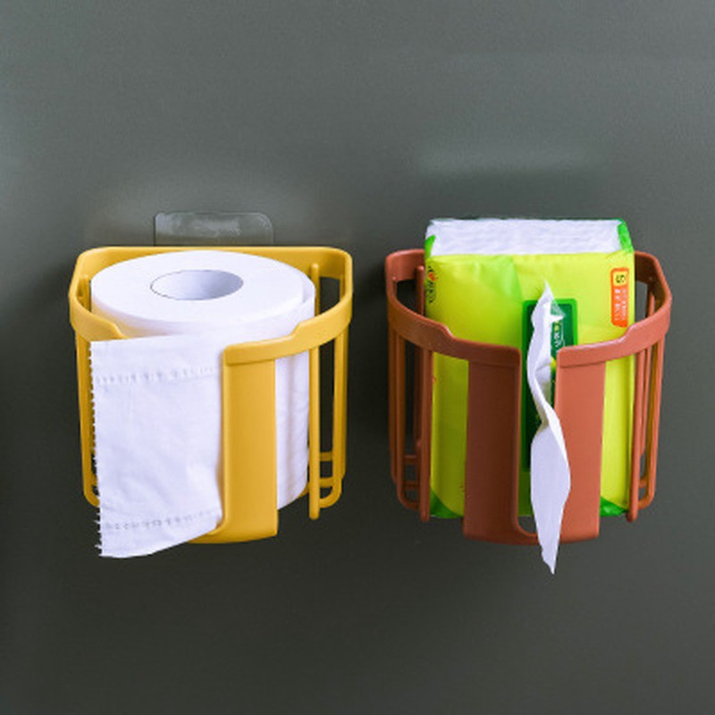 Tissue Boxes Roll Paper Holder Wall Mounted Tissue Box Bathroom Storage Box Toilet Paper Holder