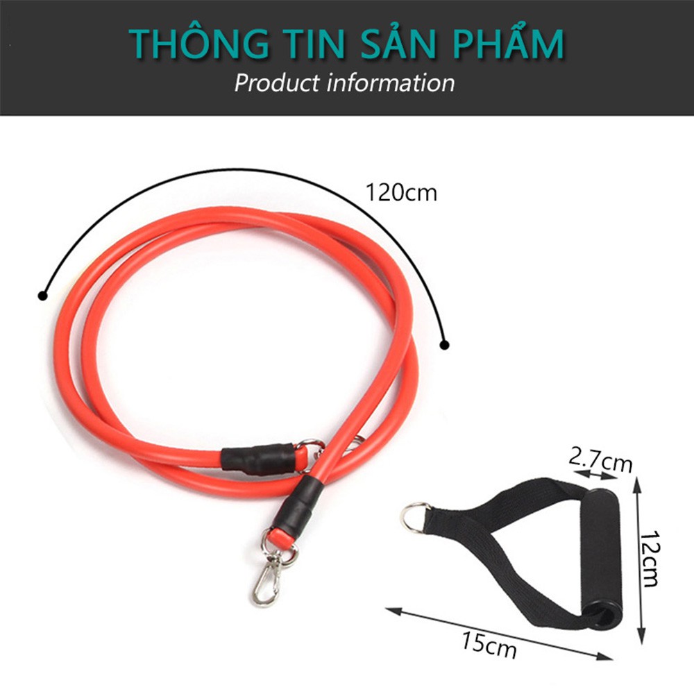 Bộ 5 dây ngũ sắc đàn hồi tập thể hình cao cấp - dụng cụ tập gym - thể thao - Loại tốt, có bảo hành, sai hoàn tiền