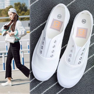 Giày lười vải canvas thời trang xuân hè phong cách hàn quốc mới 2021