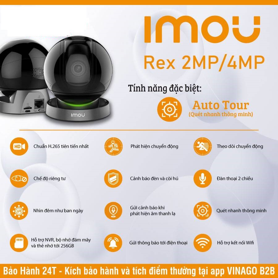 Camera wifi imou Renger Pro REX 4MP  chính hãng trong nhà , Camera imou an ninh quan sát của Dahua có đàm thoại 2 chiều