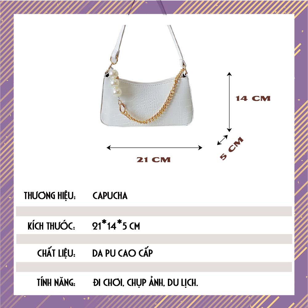 Túi xách nữ dây đeo tuỳ chỉnh 4 kiểu phong cách Hàn Quốc Capucha T5