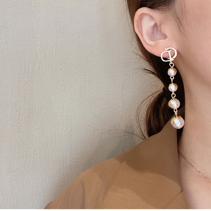 Đôi Bông Tai Dáng Dài Họa Tiết Chữ In Thời Trang Cho Nữ