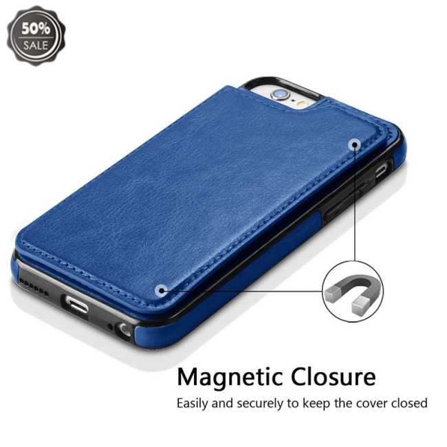 Bao da điện thoại nam châm kiêm ví đựng thẻ đa thẻ chống sốc cho iPhone X | BigBuy360 - bigbuy360.vn