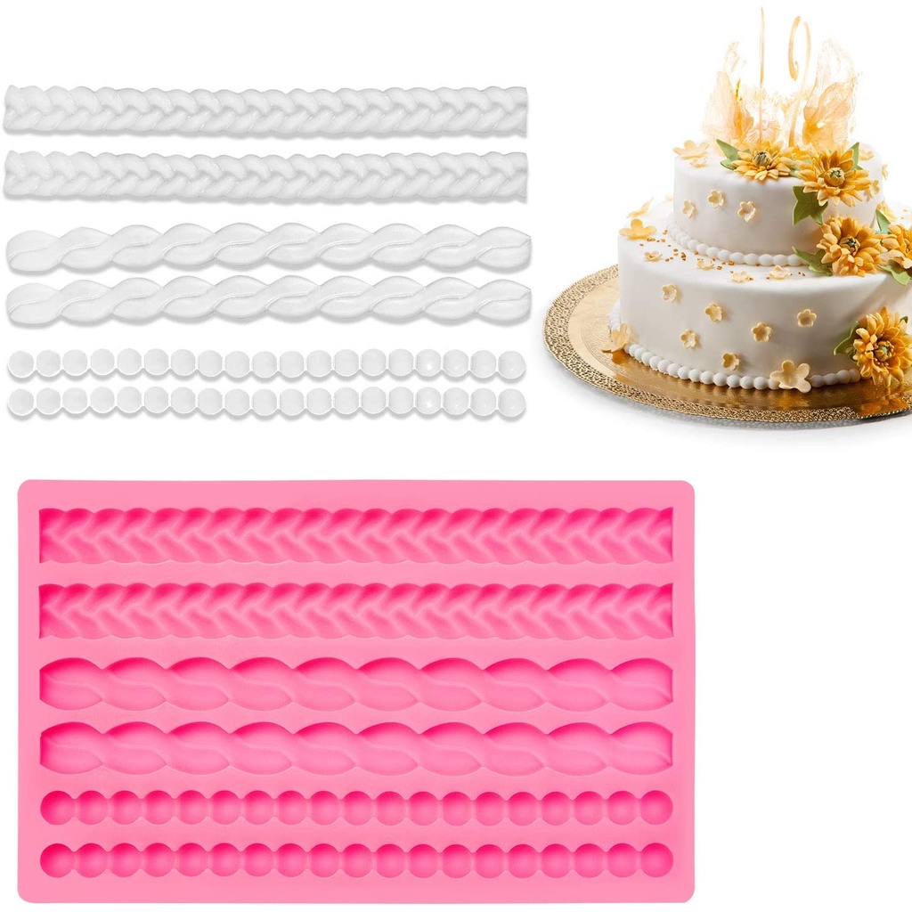 Khuôn Silicone Làm Bánh Tạo Hình Dây Ngọc Trai DIY Tiện Dụng