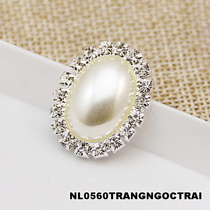 [Nguyên liệu làm trâm] 1 hạt dán đáy bằng 24*19mm làm vương miện Lolita, charm mặt dây chuyền