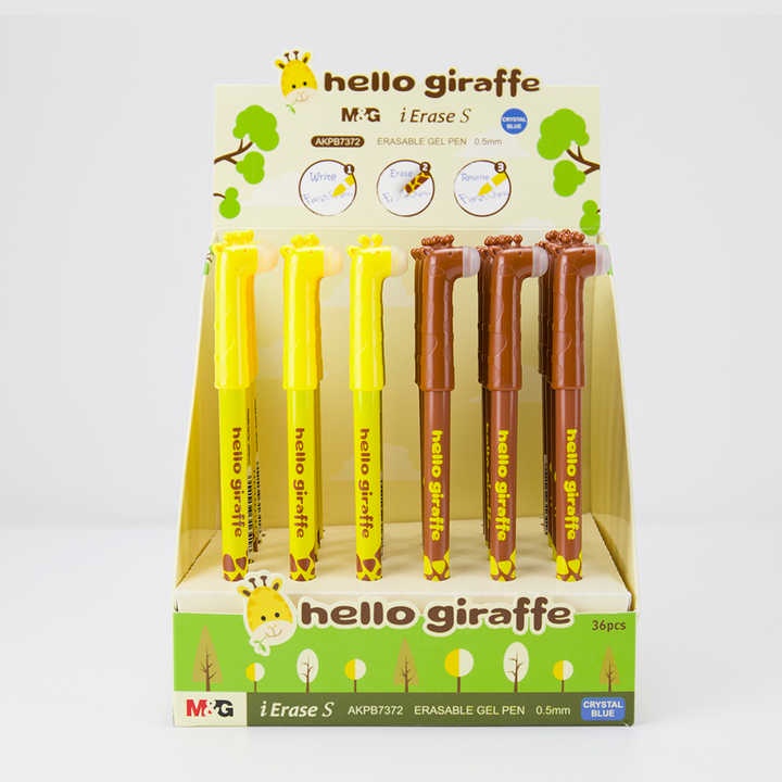 Bút Gel Tẩy - Xóa được / Bút xóa nhiệt 0.5mm Hươu cao cổ ngộ nghĩnh M&G AKPB7372 / Ruột thay thế 3005 - Mực xanh