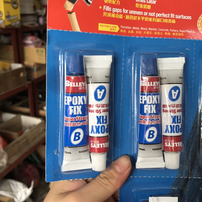 Tuýp Keo Gắn Sắt AB Gồm Hai Thành Phần Epoxy fix Selleys 15ml Giá 1 Đôi