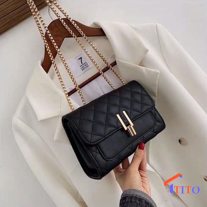 Túi xách nữ dây xích cao cấp, Túi đeo chéo khóa chữ y siêu đẹp phù hợp đi chơi công sở đi học - Tito shop