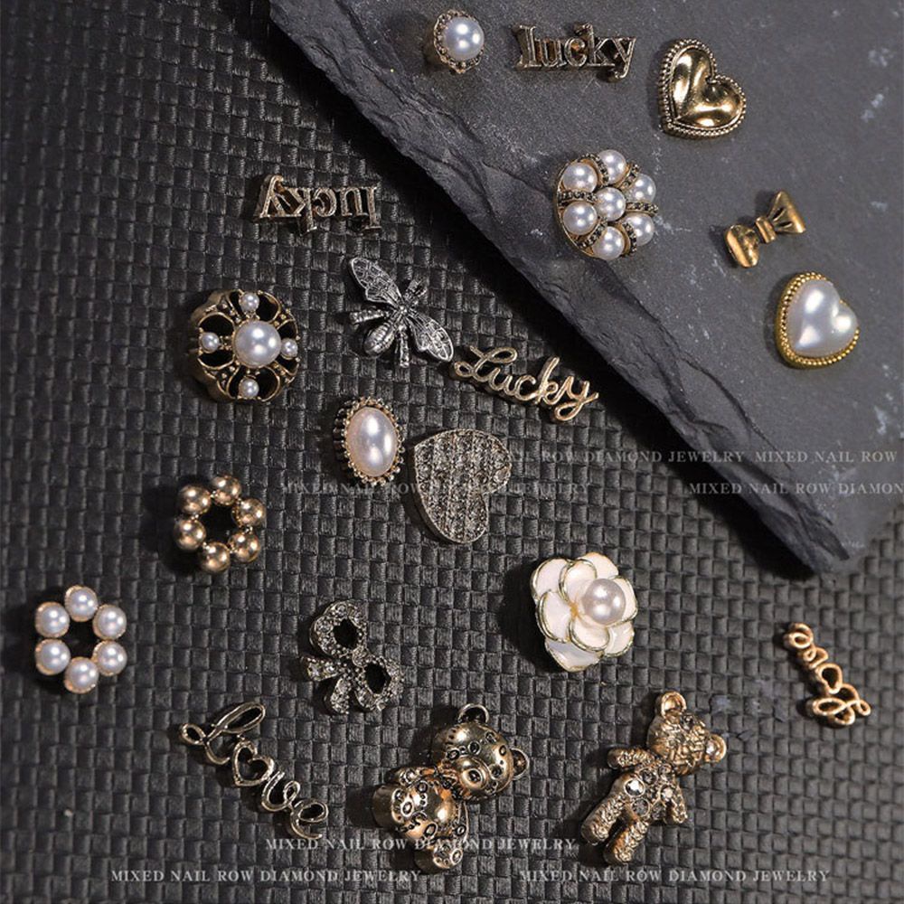 Bộ 10 Khung Ảnh Trang Trí Móng Tay Hình Ngôi Sao Năm Cánh/ Trái Tim/ Chữ Cái Bằng Hợp Kim