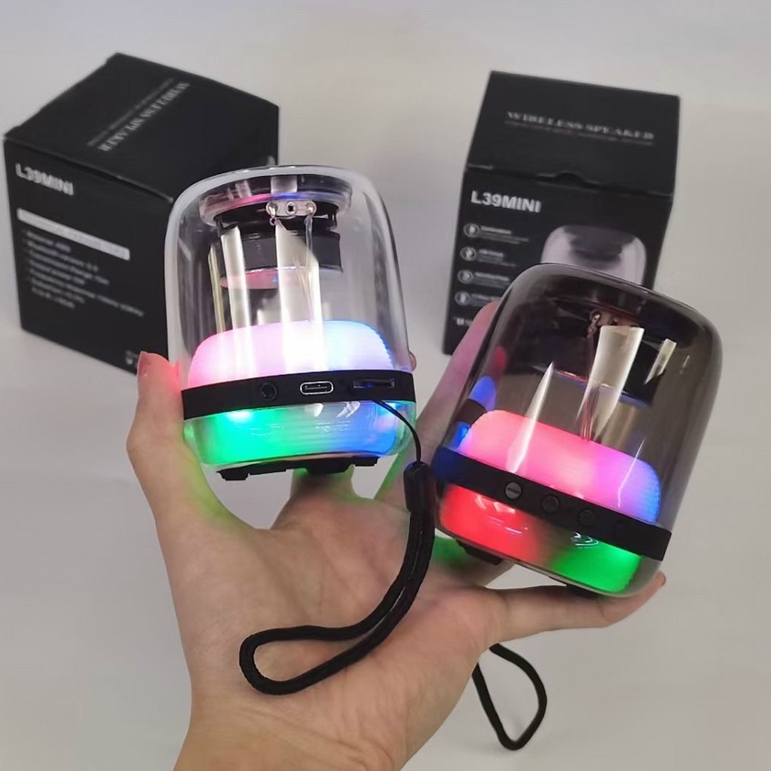Loa bluetooth L39 led tròn vi tính gia đình trầm, loa không dây mini âm thanh hay led theo nhạc hỗ trợ thẻ nhớ USB