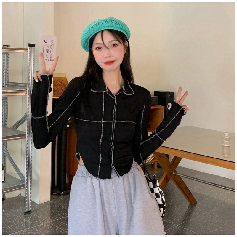 SUXI Áo thun tay dài thiết kế mới thời trang mùa thu dành cho nữ