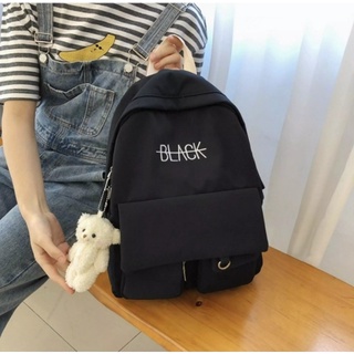Balo Ulzzang nam nữ đi học nhiều ngăn chống thấm kiểu dáng basic phong cách Hàn Quốc LILA BLACK269