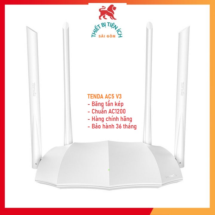 Wifi TENDA AC5 V3 băng tần kép chuẩn AC 1200 màu trắng  - Hàng chính hãng bảo hành 36 tháng | WebRaoVat - webraovat.net.vn