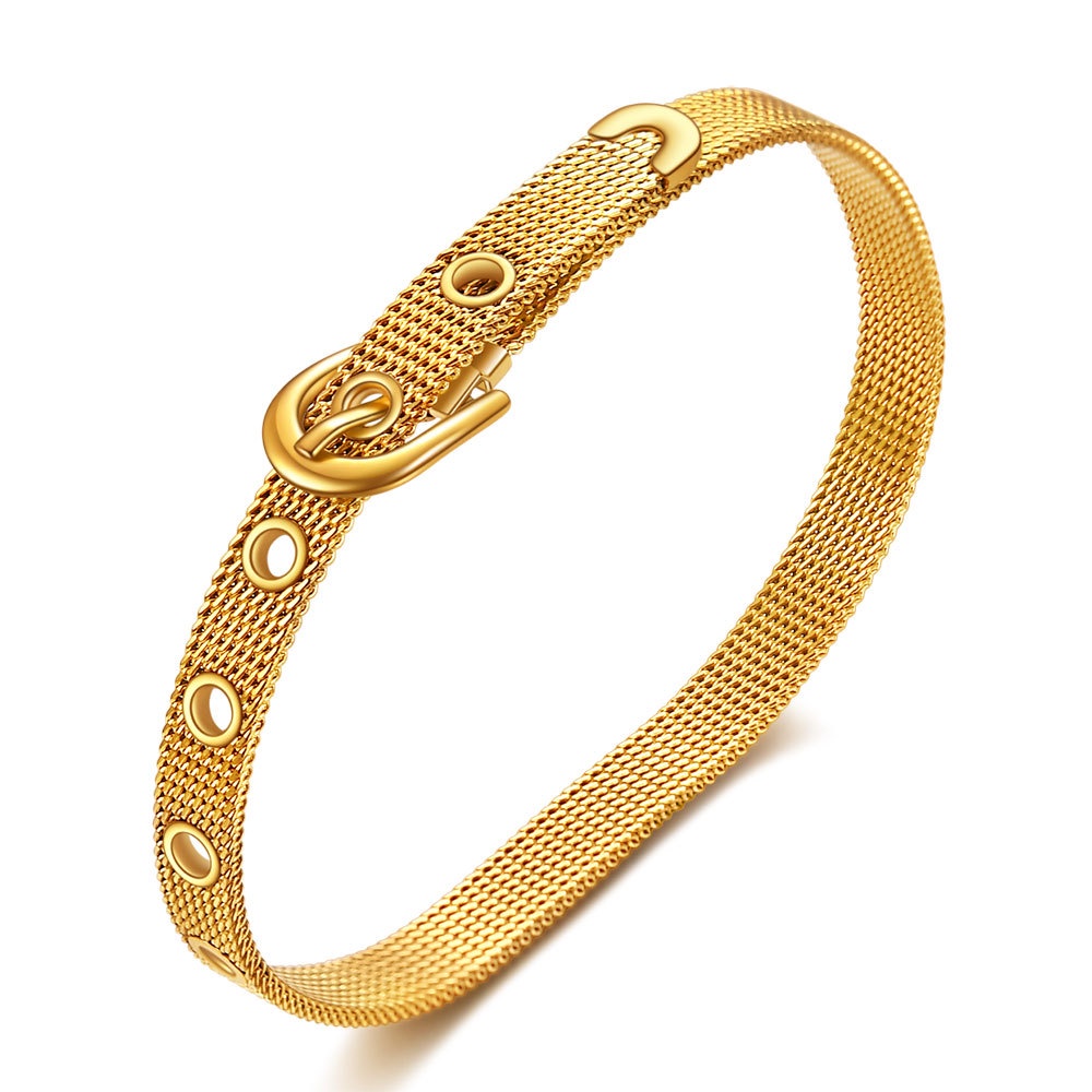 Dây Đồng Hồ Chất Liệu Thép Titan Mạ Vàng 18K AD1214