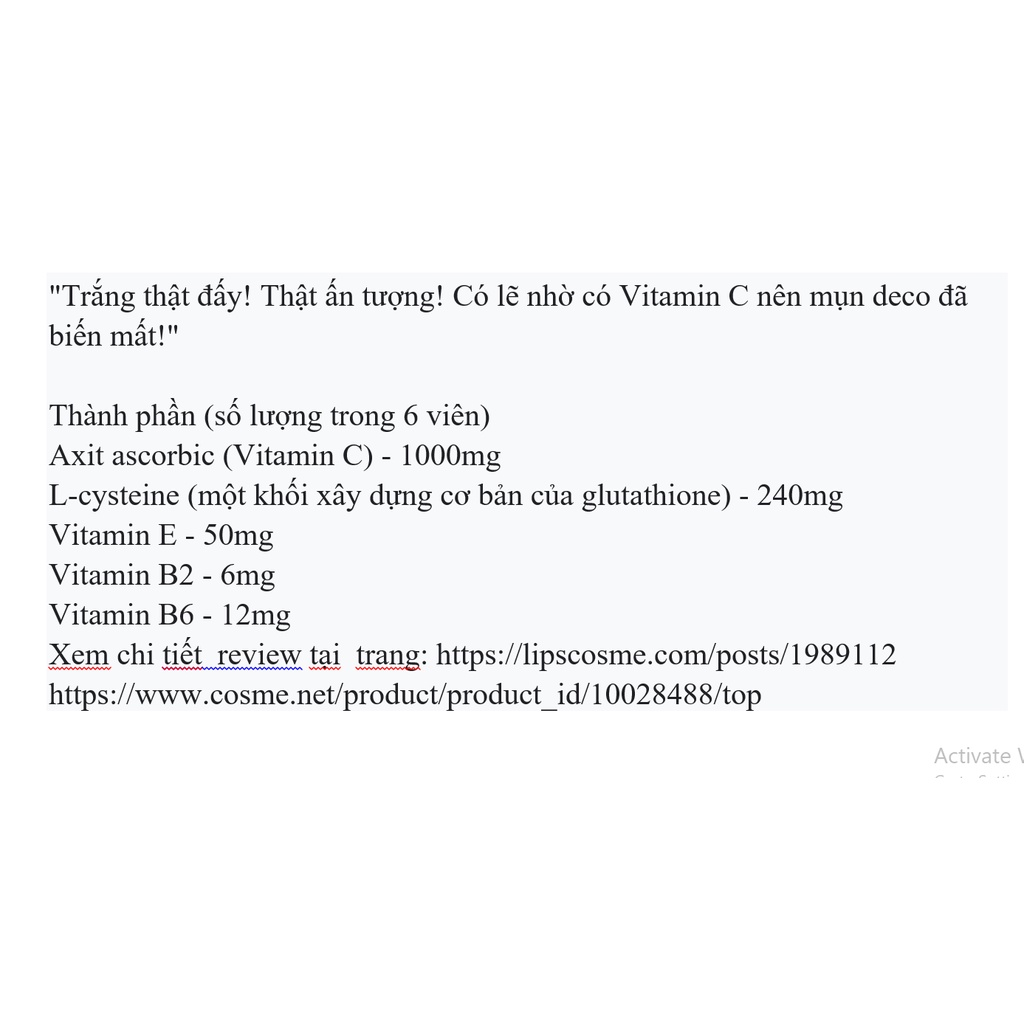 Curety White II viên uống trắng da mờ nám tàn nhang Nhật bản 270 viên 45 ngày cao cấp