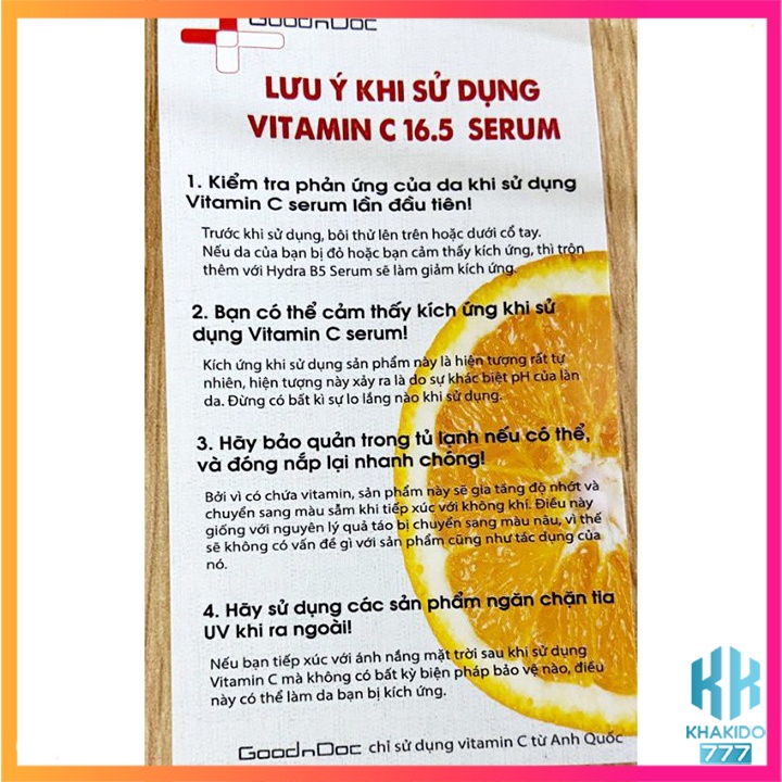 Serum Vitamin C Goodndoc 30ml Dưỡng Trắng Sáng Da, Chống Lão Hóa - Goodndoc Vitamin C 16.5 Daily Whitening Serum