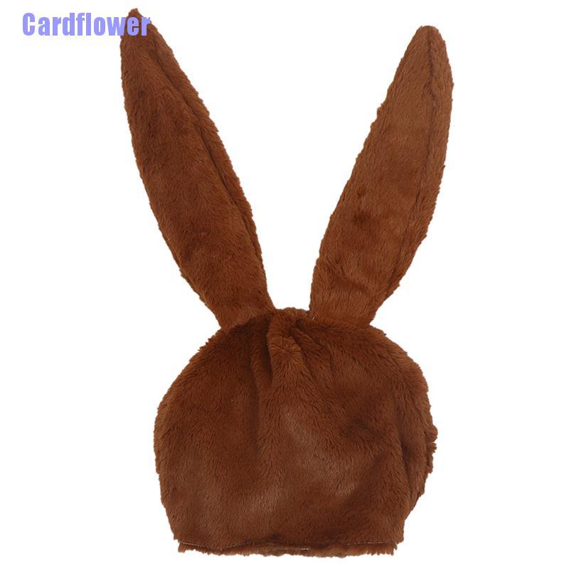 Mũ Trùm Đầu Giữ Ấm Tai Thỏ Nhồi Bông Dễ Thương