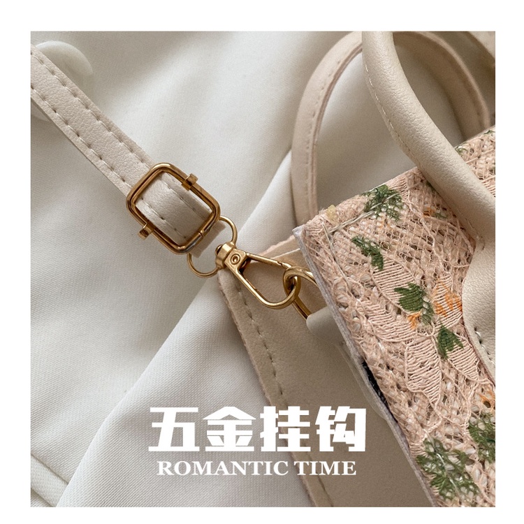 Túi cói JASMIN NOIR đính hoa thời trang phong cách cho nữ