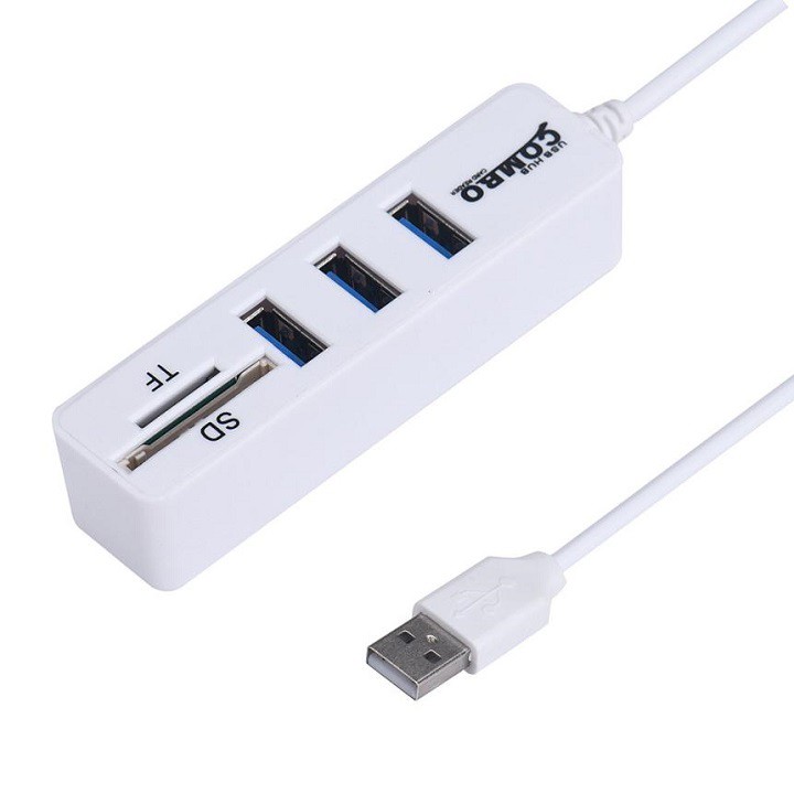 Bộ chia cổng USB - Hub USB Kiêm đầu đọc thẻ nhớ cho PC Laptop