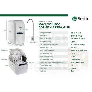 MÁY LỌC NƯỚC AO SMITH AR75-A-S-1E