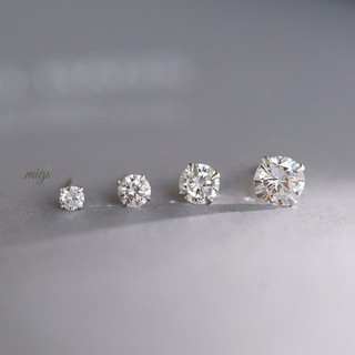 Khuyên tai bạc nụ đá 4 chấu