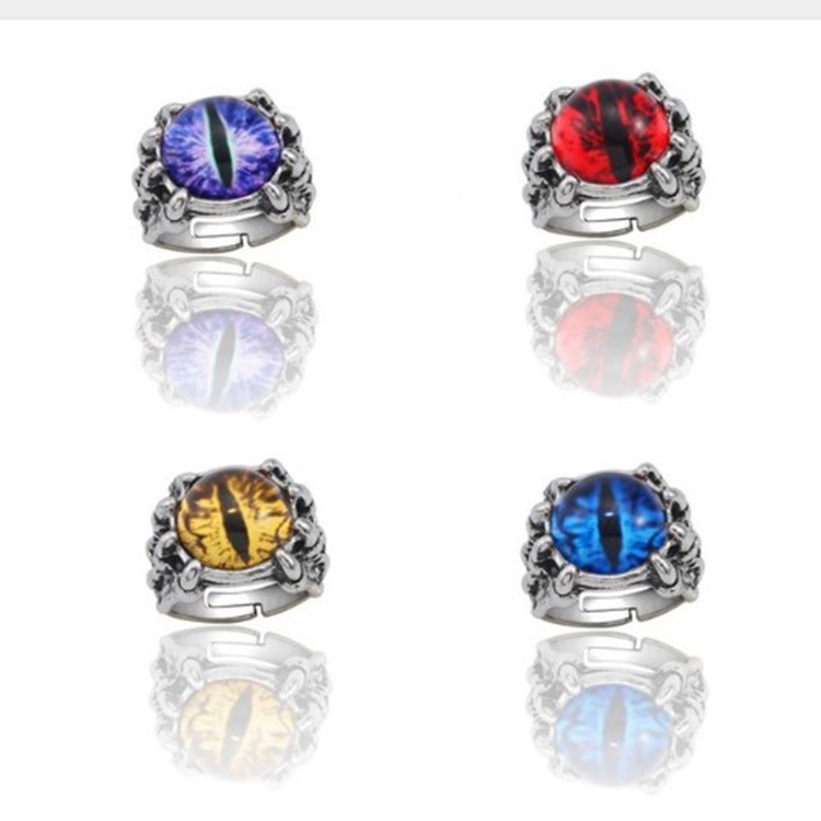 Nhẫn RINHOO FRIENDSHIP hình mắt quỷ may mắn thời trang cổ điển có thể điều chỉnh kích cỡ cho cặp đôi