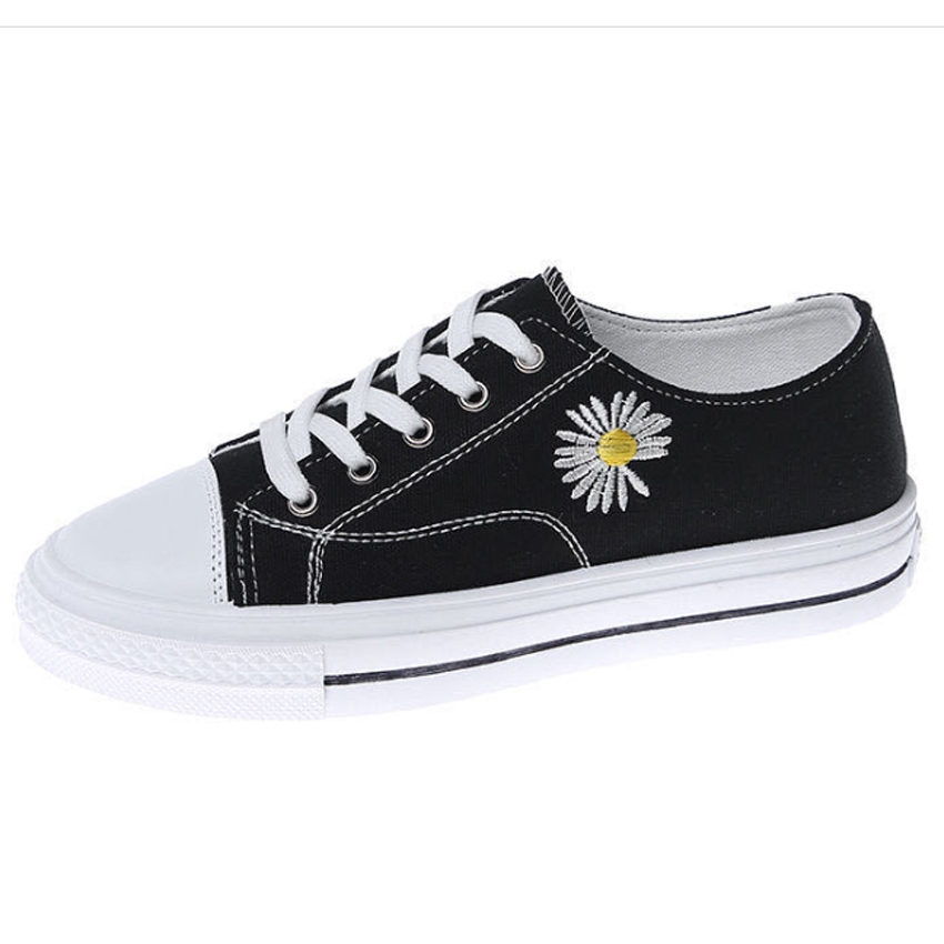 GIÀY NỮ, GIÀY SNEAKER THẤP CỔ THÊU HOA CÚC BH 24 | BigBuy360 - bigbuy360.vn