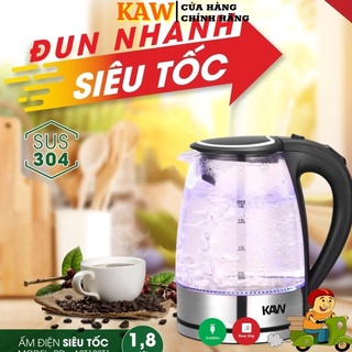 [SIÊU SALE]Ấm Đun Nước Thủy Tinh Chịu Nhiệt KAW Dung tích 2L