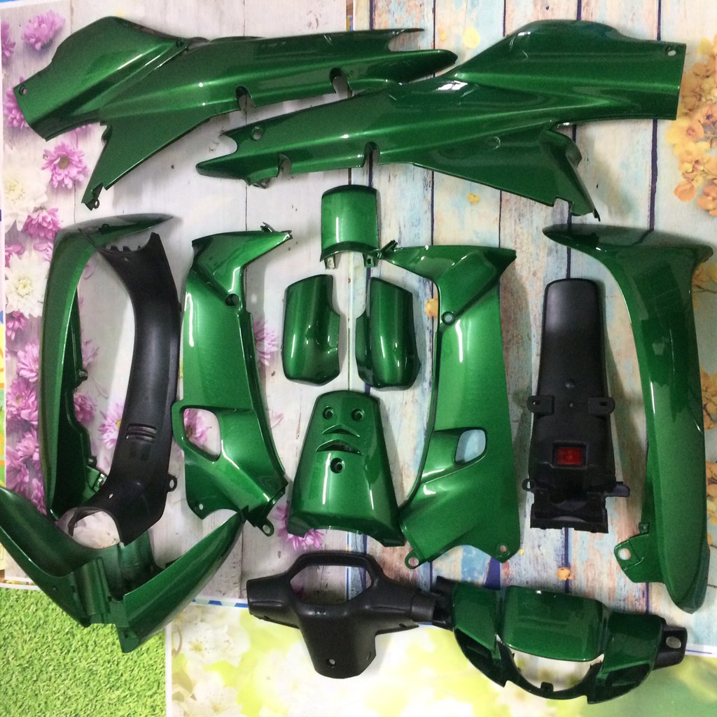 Bộ dàn áo xe WAVE 110 ,wave THÁI , wave 1 bóng , màu Xanh ken, nhựa  ABS