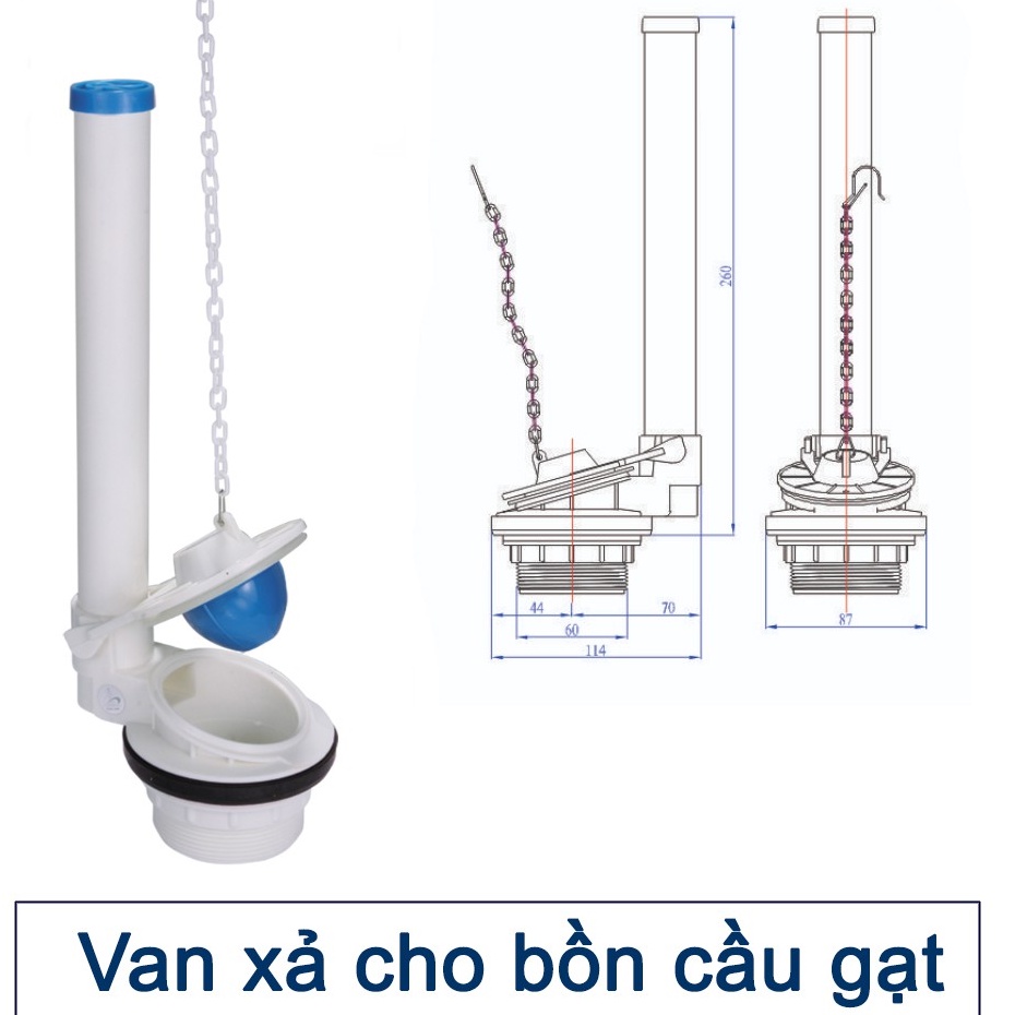 Van xả nước bồn cầu các loại, cọc xả nước bồn cầu