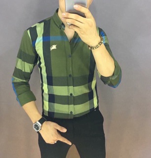 Sơ mi kẻ nam nữ burberry