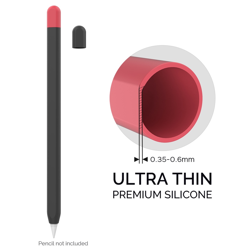 Duotone slim silicone pencil sleeve case ergonomic grip tương thích với apple pencil thế hệ thứ 2