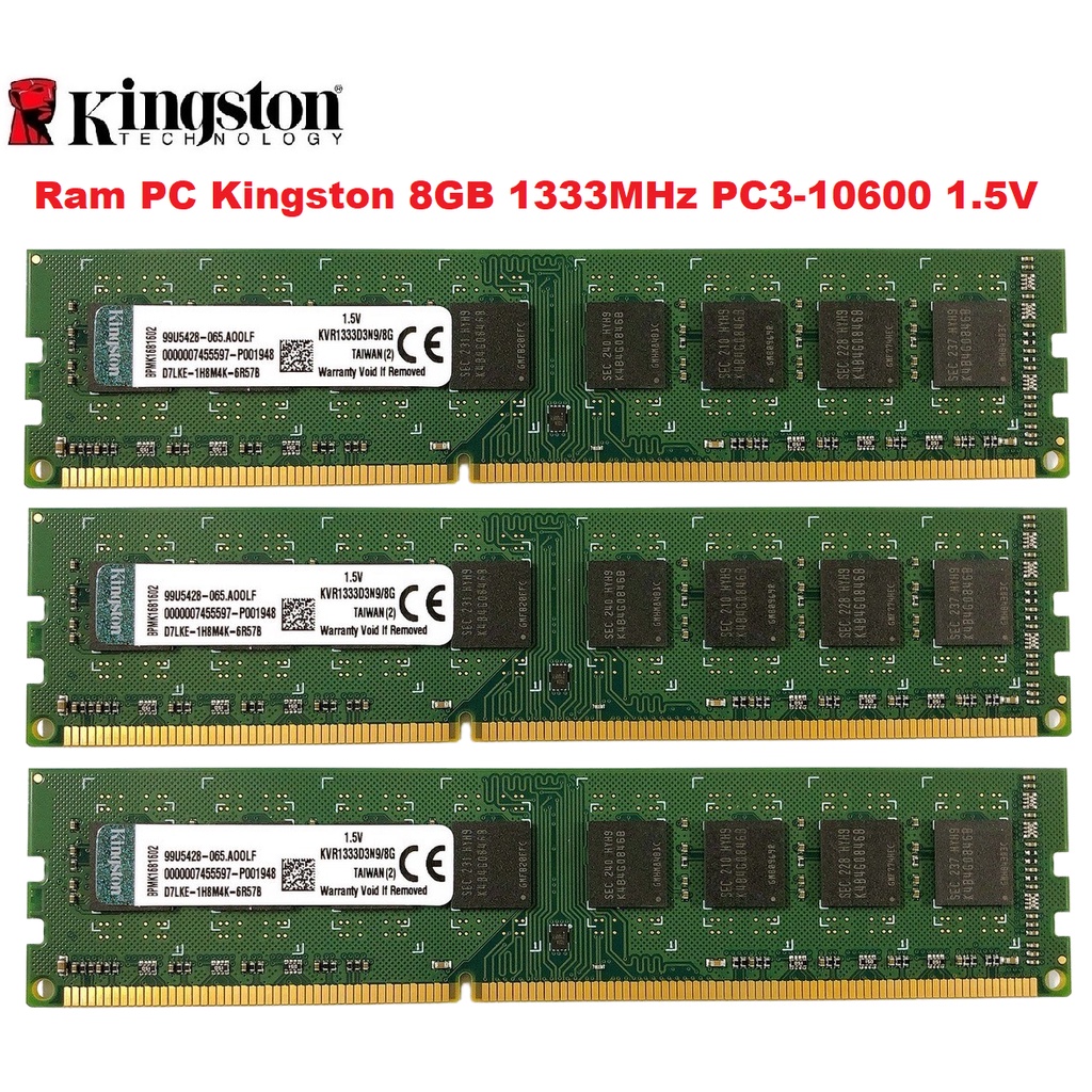 Ram PC 8GB DDR3 1066MHz 1333MHz Kingston Samsung Hynix - Bảo hành 36 tháng