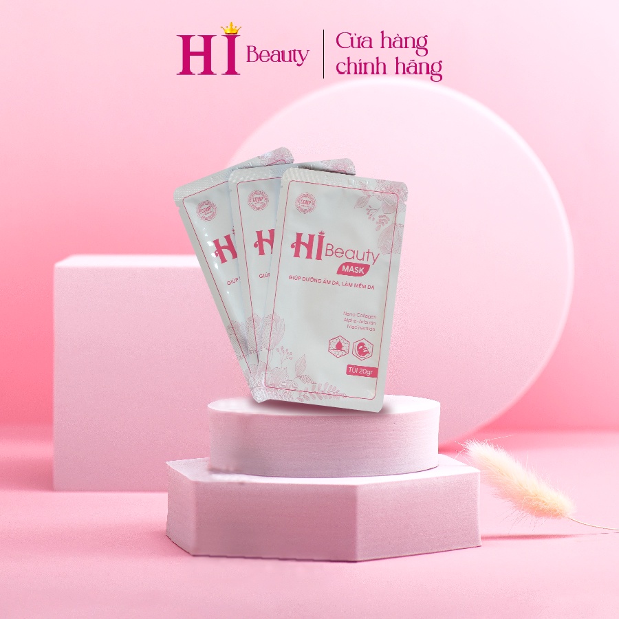 Mặt nạ dưỡng da Hi Beauty Mask mặt nạ dưỡng trắng cấp ẩm mờ thâm bổ sung collagen làm mềm da 20g