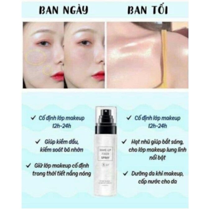 Xịt khóa nền khóa lớp trang điểm makeup dưỡng ấm bắt sáng | BigBuy360 - bigbuy360.vn