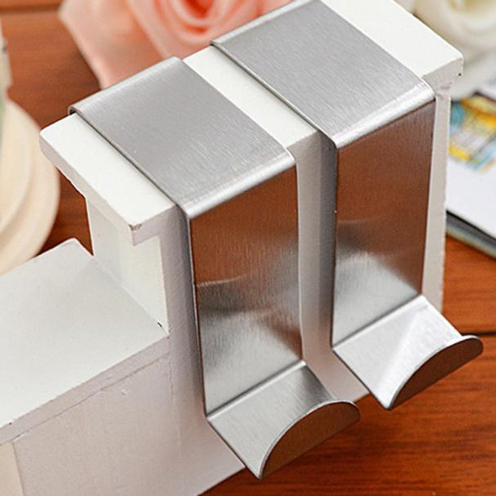 Bộ 2 móc treo đồ dùng hình chữ S bằng thép không rỉ dùng cho cửa tủ