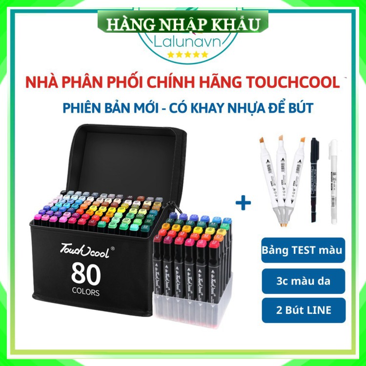 [Loại 1 - Cao Cấp] Bút Màu Marker TouchCool Túi Vải Bộ 48 Màu Vẽ Phong Cảnh, Chân Dung chân thực cho Mẹ và Bé