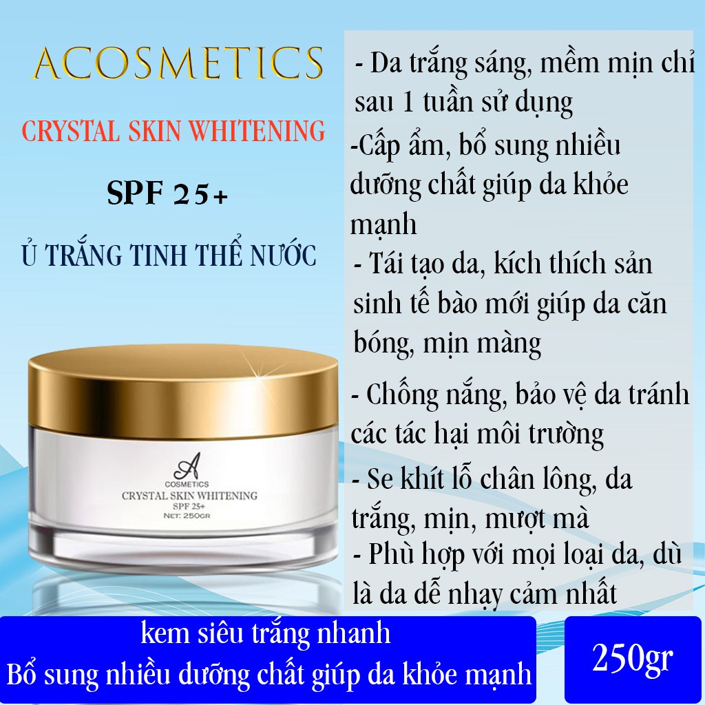 Ủ Trắng Tinh Thể Nước ACOSMETICS, giúp trắng da siêu nhanh chỉ sau 1 tuần sử dụng | BigBuy360 - bigbuy360.vn