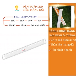 Đèn tuýp 1m2 Asia Lighting Đèn tuýp led liền máng đôi chip led siêu sáng thân tản nhiệt nhanh bảo hành 24 tháng