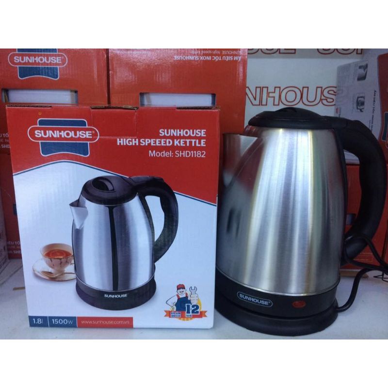 Ấm siêu tốc Sunhouse 1,8L SHD 1182 hàng chính hãng. Bình đun siêu tốc giá rẻ