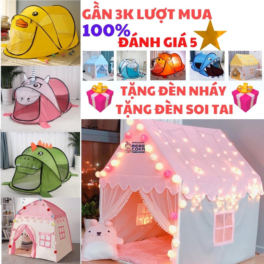 [TẶNG ĐÈN NHÁY + ĐÈN SOI TAI] Lều cho bé ,công Chúa hoàng Tử ,lều tự bung KHÔNG CẦN LẮP GHÉP HÀNG LOẠI 1 CAO CẤP