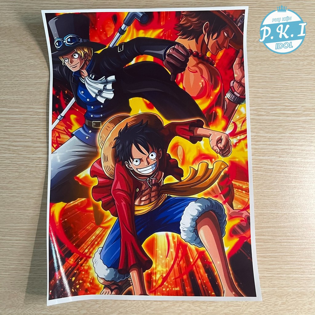 COMBO BỘ ẢNH LUFFY X ACE X SABO - QUÀ TẶNG ANIME