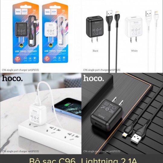 Bộ sạc nhanh C96 Cho /Android Micro/Android TypeC dài 1M- Chính hãng
