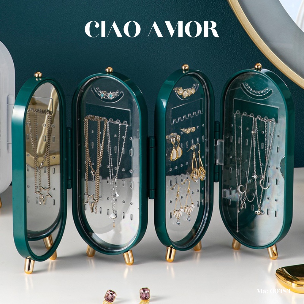 Giá đựng trang sức, kệ để bàn gấp gọn sang trọng 4 lớp Trang sức Ciao Amor - G0484