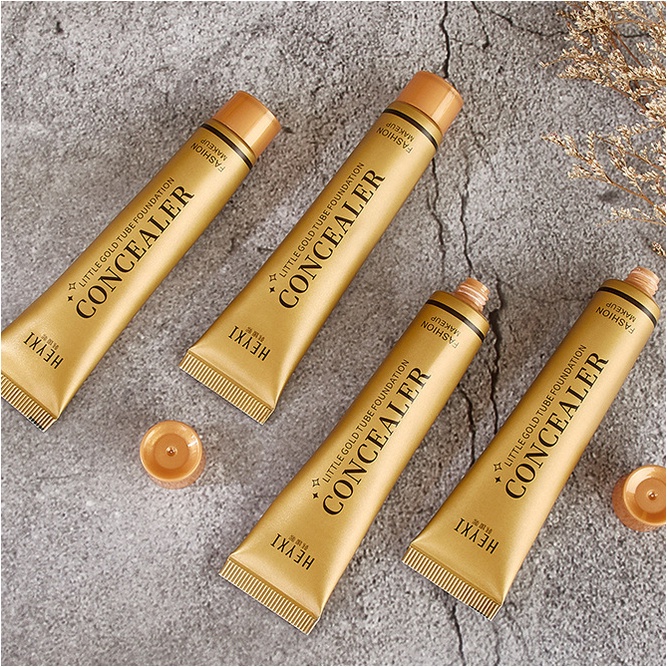 [Hàng mới về] Kem che khuyết điểm Heyxi chống thấm nước che phủ quầng thâm mụn thiết kế tuýp màu vàng nhỏ gọn