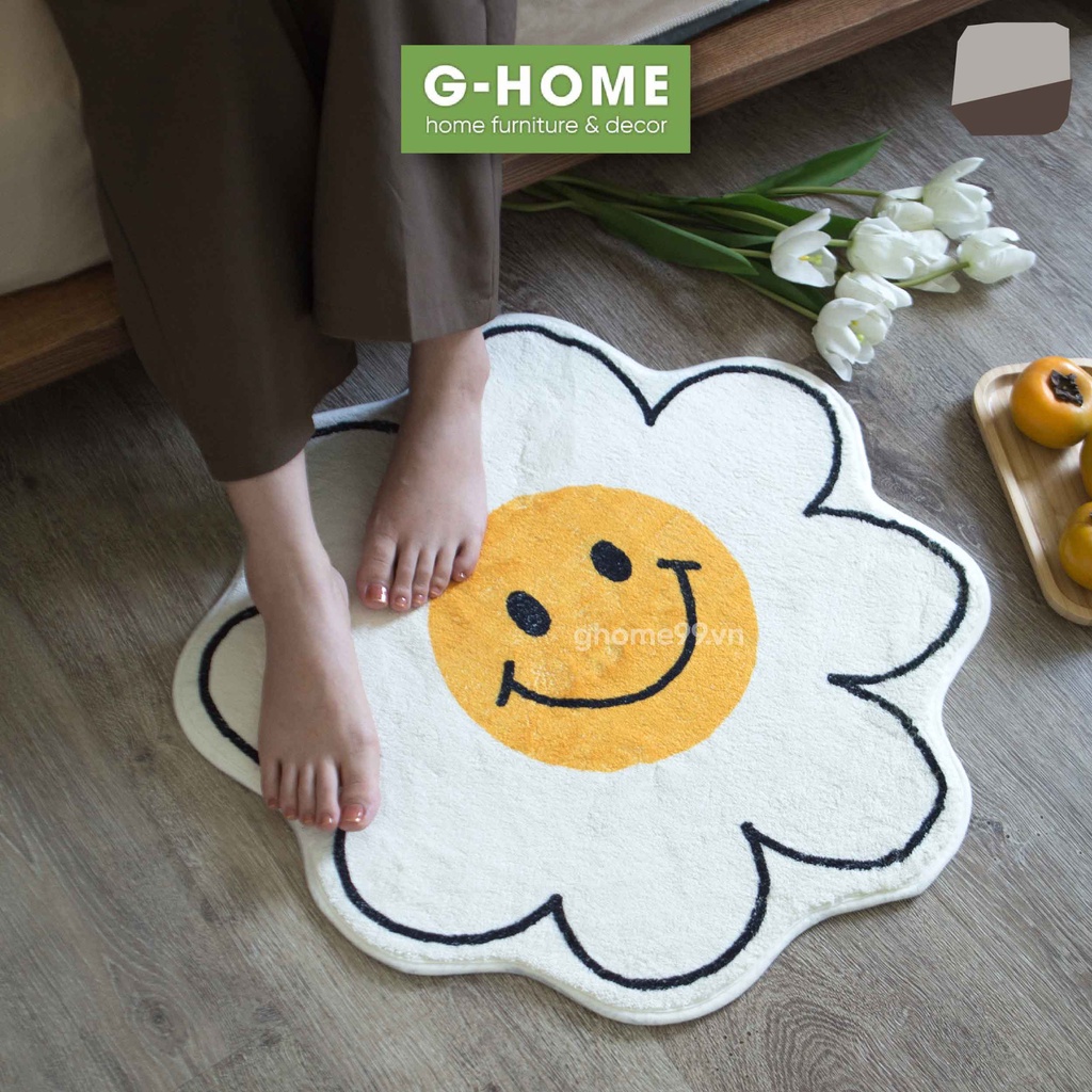 [Mã LIFE2403ALL giảm 10% đơn 50K] Thảm lau chân dễ thương Ghome, thảm sợi len mềm lau chân, trang trí TC21M1